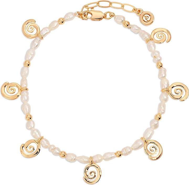 Ettika Aura Cultured Freshwater Pearl Swirl Charm Bracelet