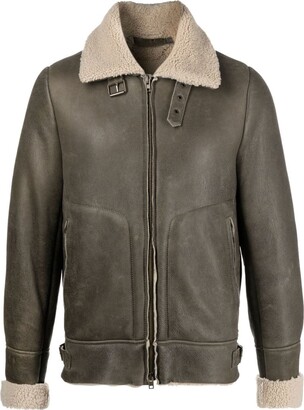 Salvatore Santoro Shearling-Trim Leather Jacket