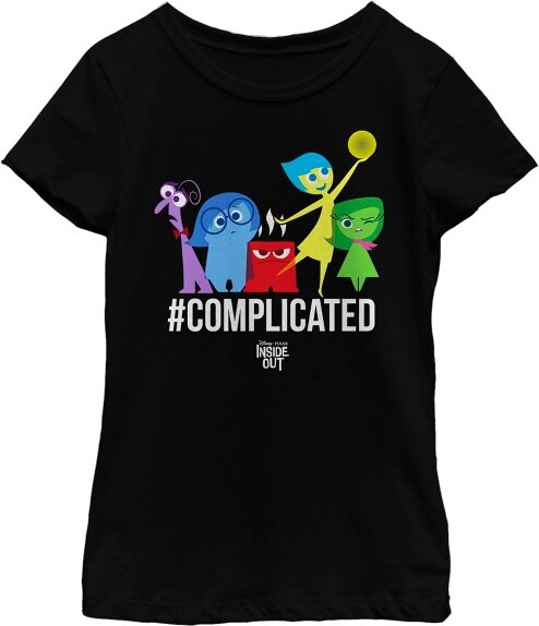 Insideout Girl'sInsideOutHashtagComplicatedEmotionsT-Shirt-Black-Medium