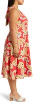 Thumbnail for your product : Tahari Floral Tie Back Midi Dress
