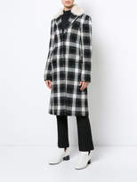 Thumbnail for your product : Derek Lam 10 Crosby Long Car coat with shearling collar