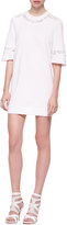 Thumbnail for your product : Rebecca Taylor Lace-Inset Sweatshirt-Knit Cotton Tunic Dress