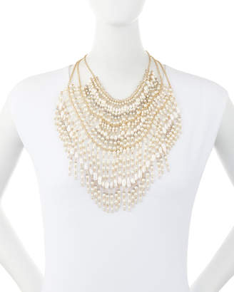 Lydell NYC Multicolored Pearl Statement Bib Necklace