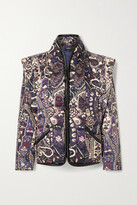 Thumbnail for your product : Isabel Marant Janissa Convertible Faux Leather-trimmed Floral-print Cotton Jacket