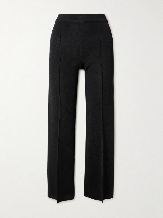 boohoo Petite Bubble Jersey Flare Trouser ShopStyle