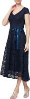 Thumbnail for your product : Alex Evenings Cap Sleeve Lace Cocktail Midi Dress