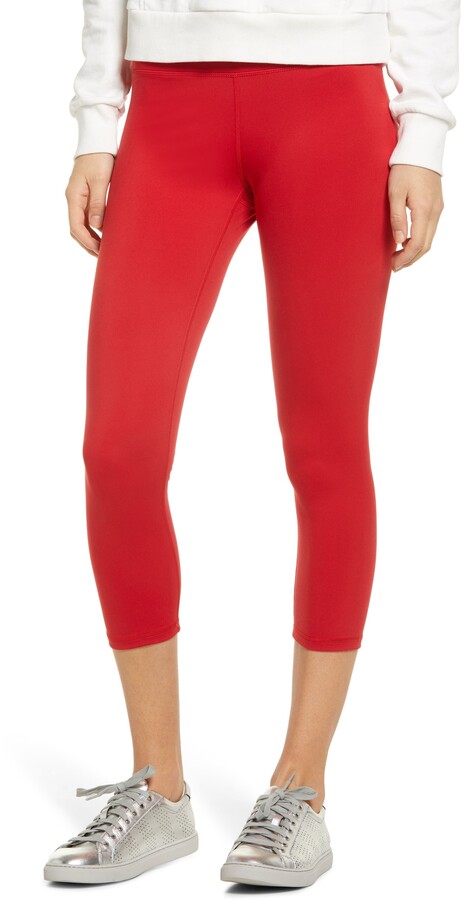womens red capri leggings