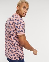 Thumbnail for your product : Jack and Jones polo in pink palm print