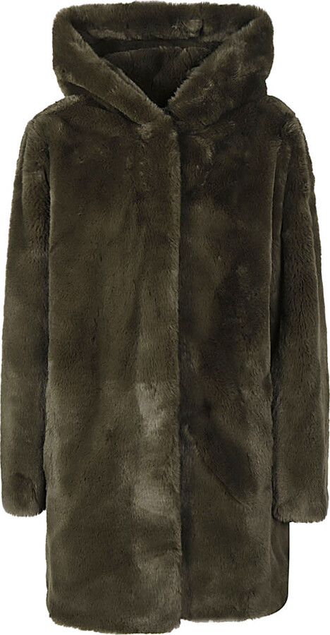 DKNY Faux Fur Hooded Coat - ShopStyle