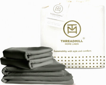 BRBCA CoolBamboo Queen Sheet Set - Dark Grey 4 Piece Silky Soft Bed Sheets, Lightweight & Breathable, Moisture Wicking, Cooling Technology, 16\