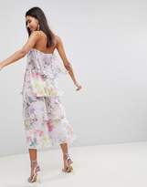 Thumbnail for your product : ASOS Tiered Jumpsuit in Mixed Florals