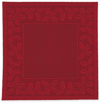 Table Topper 36" Square Christmas Holly Vine in Red by Heritage Lace 