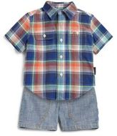 Thumbnail for your product : Ralph Lauren Infant's Two-Piece Plaid Shirt & Denim Shorts Set