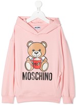 Thumbnail for your product : MOSCHINO BAMBINO Teddy Bear Logo Print Hoodie