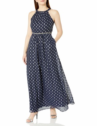 SL Fashions Women's Maxi Chiffon Print Skirt Dress-Closeout
