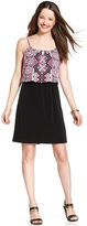 Thumbnail for your product : Style&Co. Petite Printed-Bodice Keyhole Blouson Dress