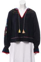 Thumbnail for your product : Ulla Johnson Silk Embroidered Long Sleeve Top