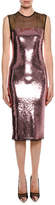 Thumbnail for your product : Tom Ford Sleeveless Liquid Sequin Cocktail Dress with Illusion