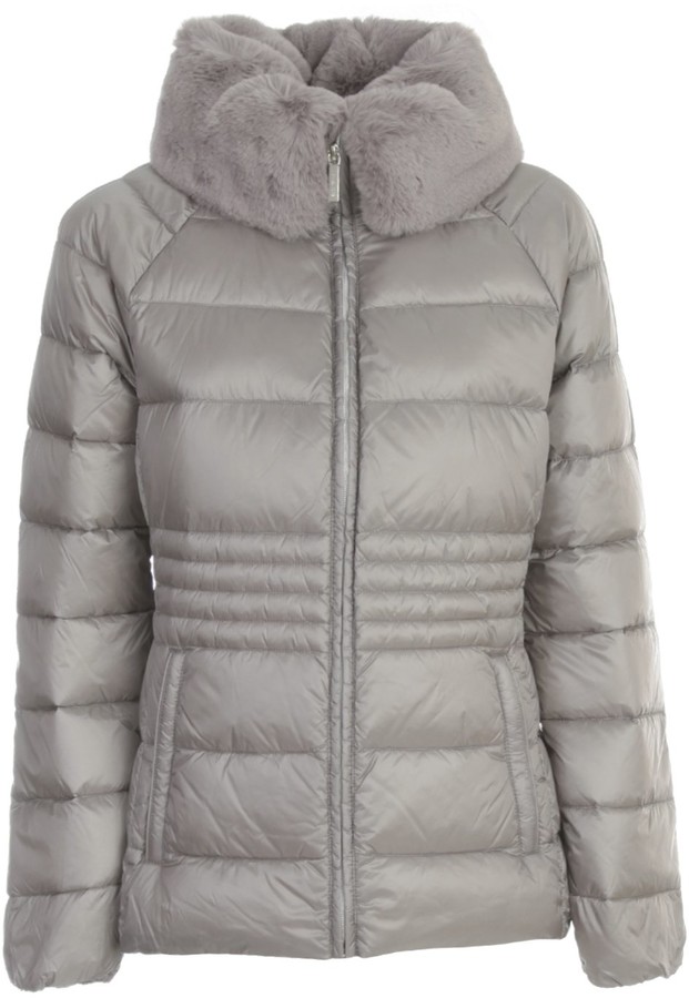 michael kors quilted down and faux fur jacket