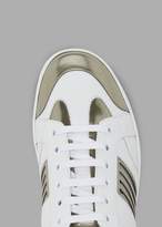 Thumbnail for your product : Giorgio Armani Leather Sneakers With Plexiglas And Liquid Metal Details