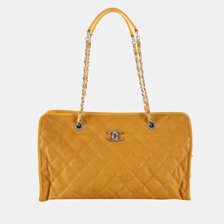 chanel brown leather tote bag