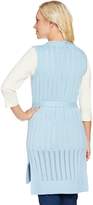 Thumbnail for your product : Isaac Mizrahi Live! Pointelle Stitch Sweater Vest with Belt