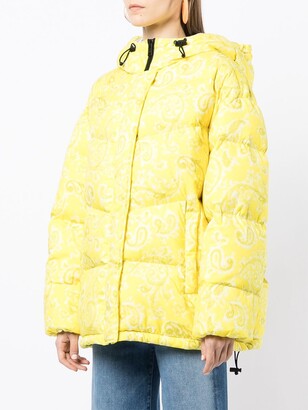 MSGM Paisley-Print Hooded Puffer Jacket