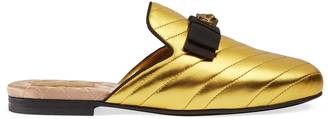 Gucci Princetown metallic leather slipper