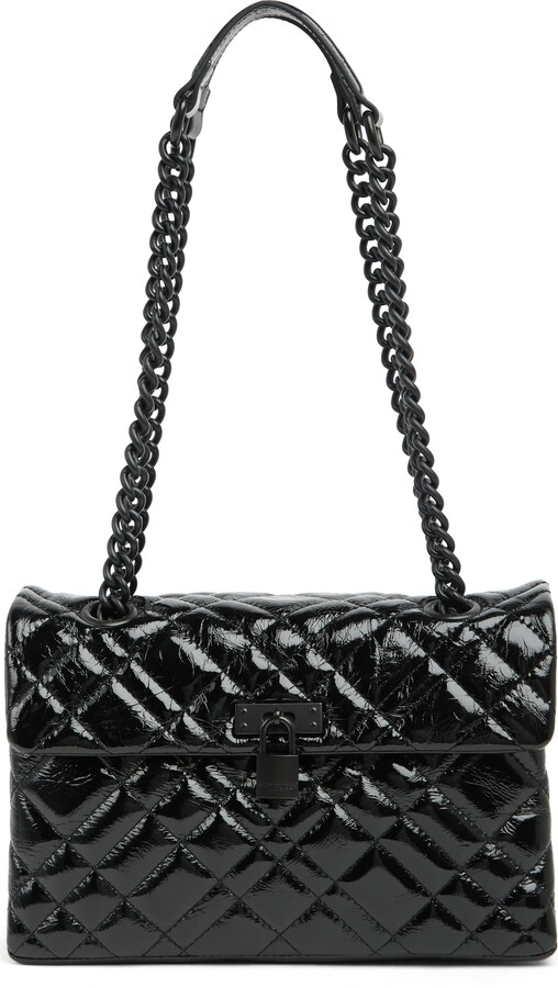 Chanel 17S So Black Classic Mini Rectangular Crumpled Quilted Calfskin with shiny  black hardware