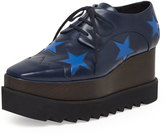Thumbnail for your product : Stella McCartney Faux-Leather Star Platform Oxford, Navy/Bluebird