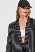 Thumbnail for your product : Nasty Gal Womens Business Requirement Oversized Stripe Blazer - Black - 8