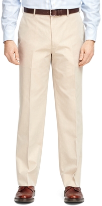 Brooks Brothers Madison Fit Plain-Front Cotton Dress Trousers