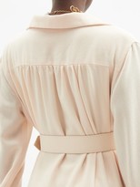 Thumbnail for your product : MARTA FERRI Belted Wool-crepe Dress - Cream
