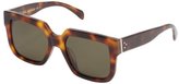 Thumbnail for your product : Celine brown tortoise print rectangle frame 'Essential' sunglasses