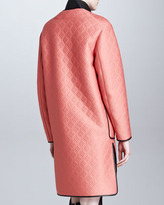 Thumbnail for your product : 3.1 Phillip Lim Quilted Overcoat with Leather Bib, Grapefruit