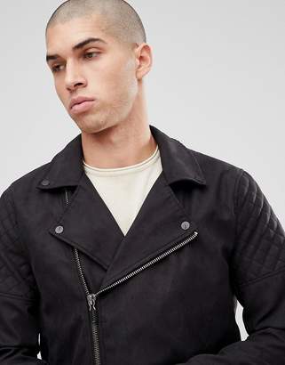 ONLY & SONS Faux Suede Biker Jacket