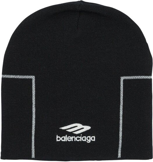 Balenciaga Logo Intarsia Knit Beanie
