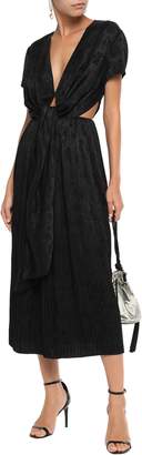Magda Butrym Shanghai Cutout Silk Satin-jacquard Midi Dress