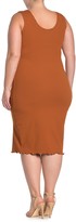 Thumbnail for your product : Planet Gold Ribbed Knit Henley Bodycon Dress (Plus Size)
