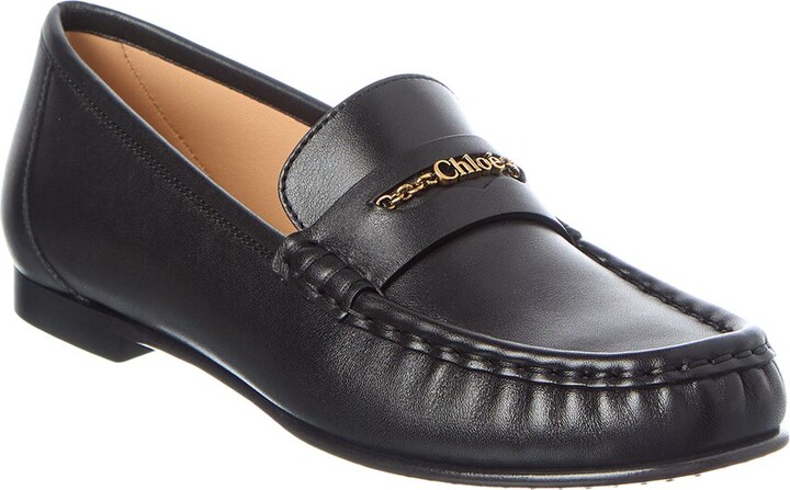 Chloé Logo Leather Loafer