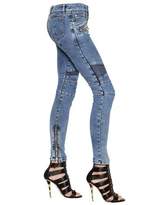 Thumbnail for your product : Balmain Stretch Washed Cotton Denim Biker Jeans