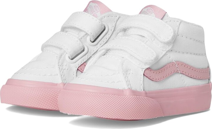 Vans Kids Sk8-Mid Reissue V (Infant/Toddler) Kid's Shoes Pop Outsole Pink/Marshmallow : 10 Toddler M, Canvas/Suede