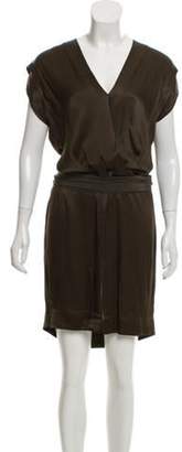 L'Agence Sleeveless Knee-Length Dress Olive Sleeveless Knee-Length Dress
