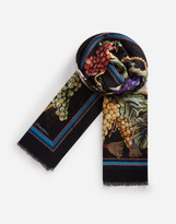 Thumbnail for your product : Dolce & Gabbana MODAL AND CASHMERE SCARF WITH GRAPE PRINT: 135 X 200CM- 53 x 78 INCHES