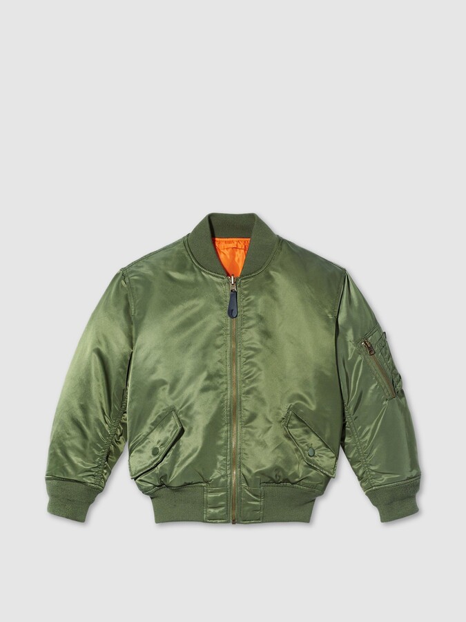 green jacket with orange inside