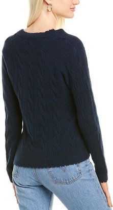 Minnie Rose Frayed Cashmere Sweater