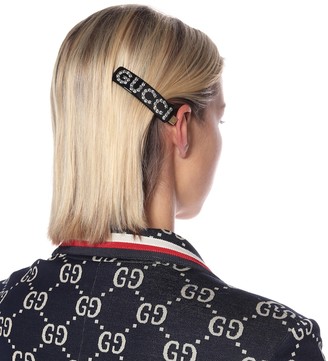 Gucci Embellished logo hair clip