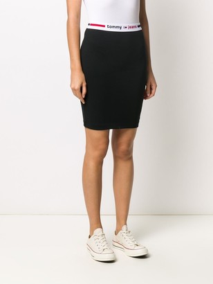 Tommy Jeans Logo Tape Fitted Bodycon Skirt