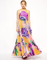 Thumbnail for your product : ASOS Pleated Crop Top Maxi Dress