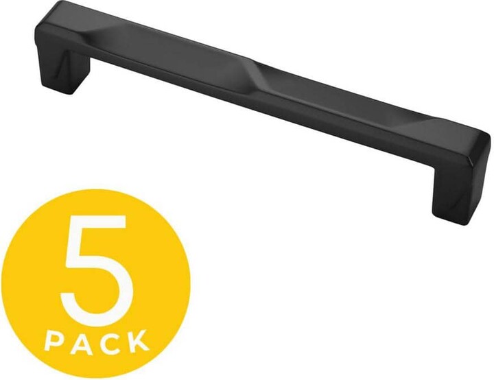 Sapphire Geiger Series 5 in. (128 mm) Center-to-Center Modern Black Cabinet Handle/Pull (5-Pack)